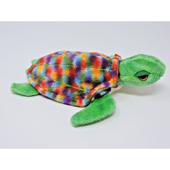 2001 Ty Beanie Babies 6 inch Zoom the Sea Turtle Rainbow Shell Tag Errors - Picture 4 of 11